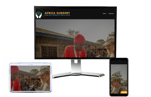 a picture of africa surgery's website on the website design page