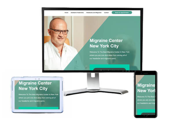 a picture of migraine center new york city website on the website design page
