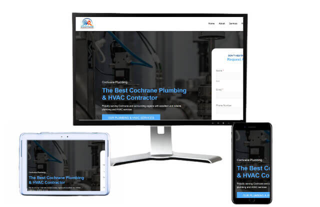 a picture of cochrane plumbing website on the website design page