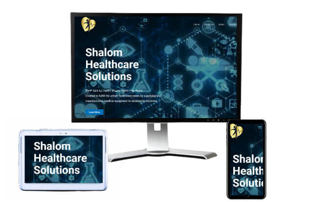 a picture of shalomhealthcareSolutions's website on the website design page
