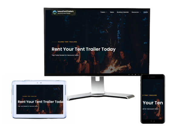 a picture of Vancouver Island Rv Rentals website on the website design page