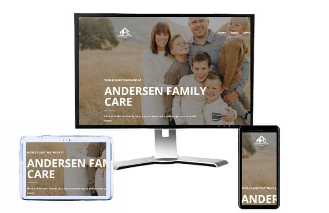 a picture of andersen family care's website on the website design page