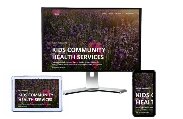 a picture of KIDS community health's website on the website design page