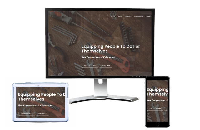 a picture of Kalamazoo website on the website design page