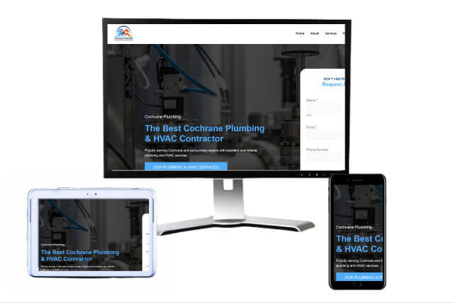 a picture of cochrane plumbing website on the website design page