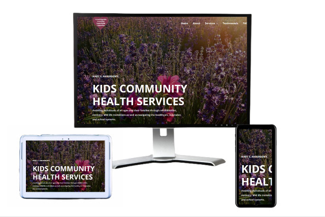 a picture of KIDS community health's website on the website design page