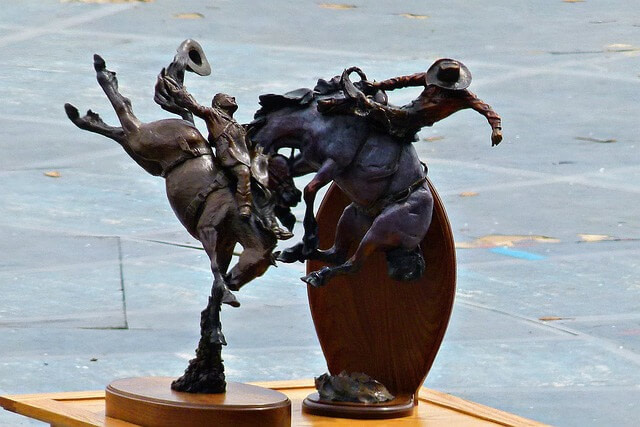 A picture of a calgary stampede statute for the affordable web design calgary page
